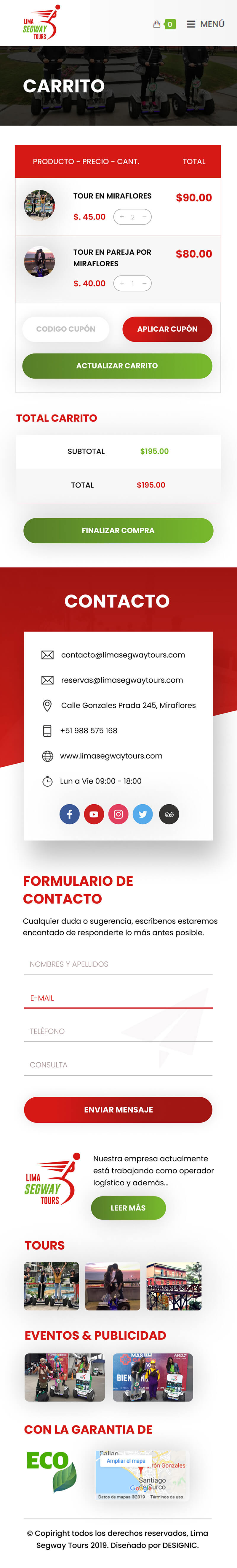 Screen Responsive - Lima Segway Tours Portafolio Designic