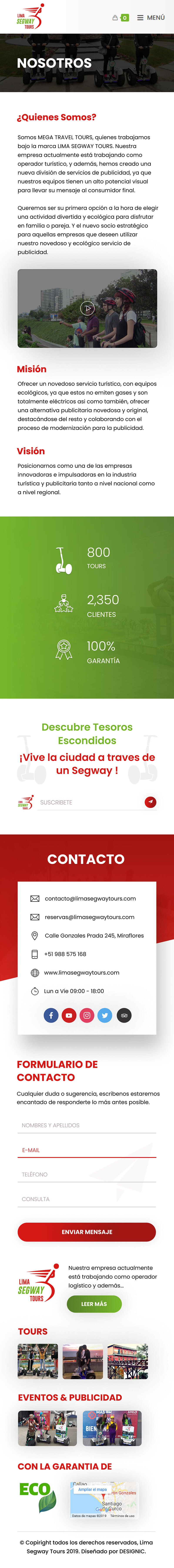 Screen Responsive - Lima Segway Tours Portafolio Designic