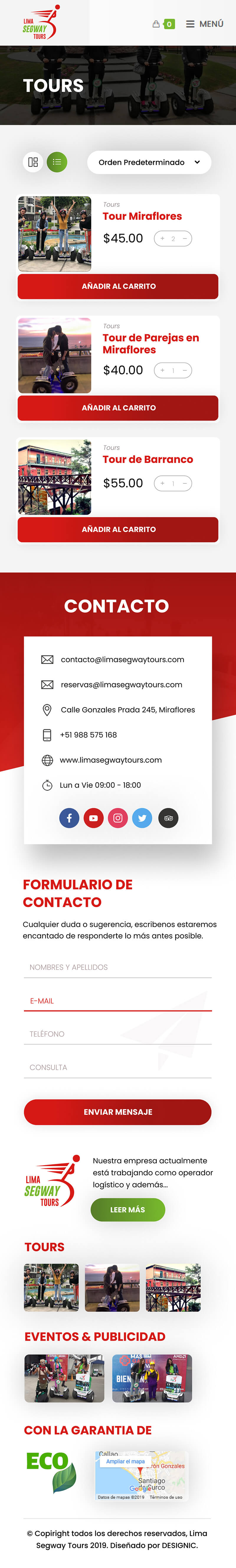 Screen Responsive - Lima Segway Tours Portafolio Designic