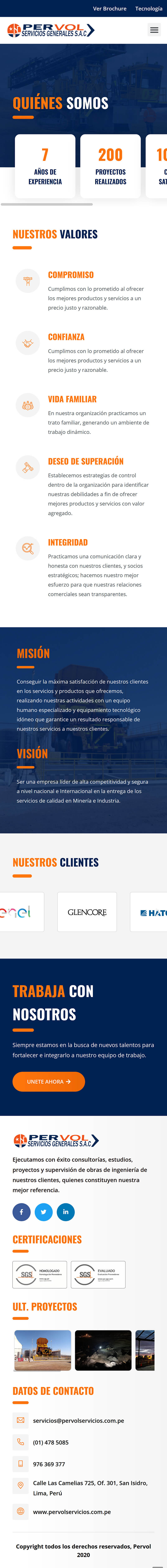 Screen Responsive - Pervol Servicios Portafolio Desingnic