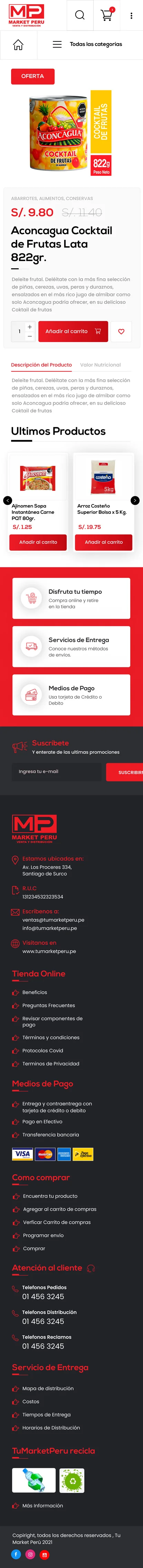 Screens Responnsive  TU MARKET PERU Portafolio Designicpe