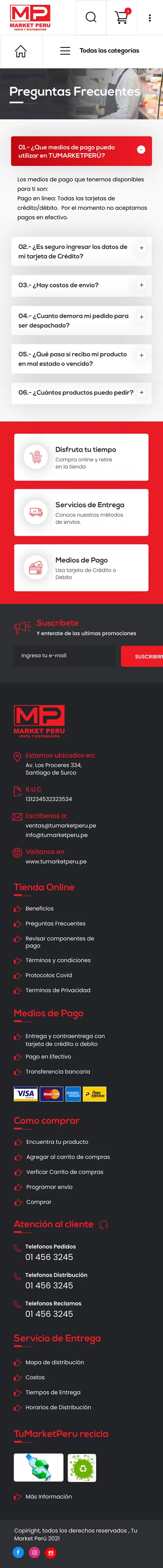 Screens Responnsive  TU MARKET PERU Portafolio Designicpe