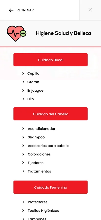 Tu market - menu categoria